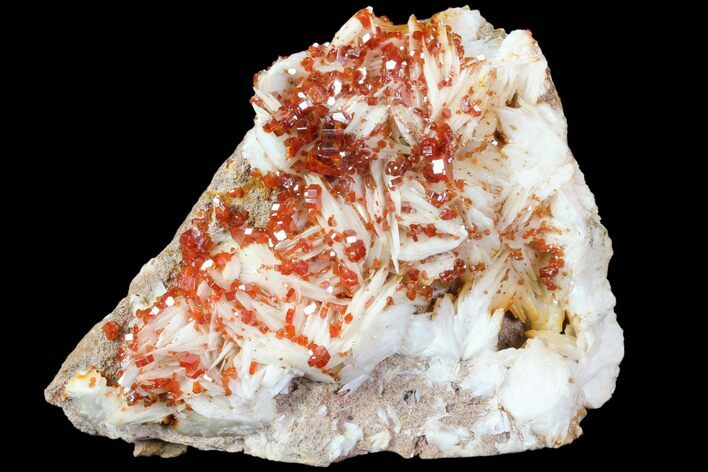Ruby Red Vanadinite Crystals on Pink Barite - Morocco #80525